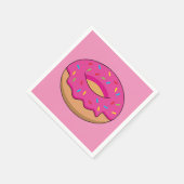 Erdbeeren Donut mit Sprinklen-Cartoon Serviette (Ecke)