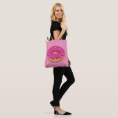 Erdbeeren Donut mit Sprinklen-Cartoon Tasche (Am Model)