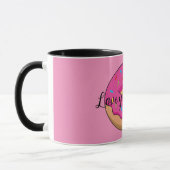 Erdbeeren Donut mit Sprinklen-Cartoon | Text hinzu Tasse (Links)