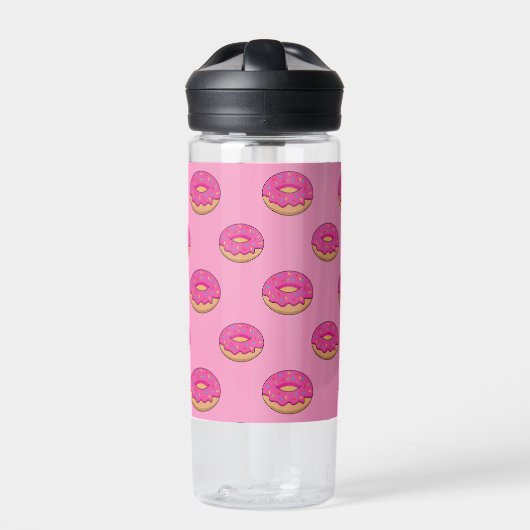 Erdbeeren Donut mit Sprinklen-Cartoon Trinkflasche (Vorderseite)