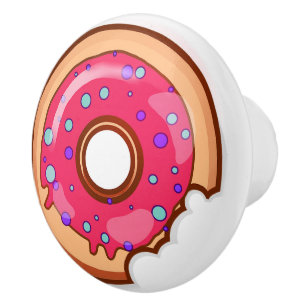 Erdbeeren Donut mit Sprinklen Keramikknauf