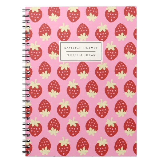 Erdbeeren-Dreh-Notebook (rosa) Notizblock (Vorderseite)