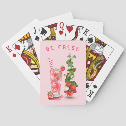Erdbeeren Drinks Spielkarten - Benutzerdefinierter (Rückseite)