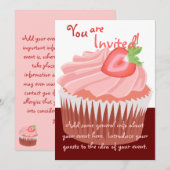 Erdbeeren Einladung (Vorne/Hinten)