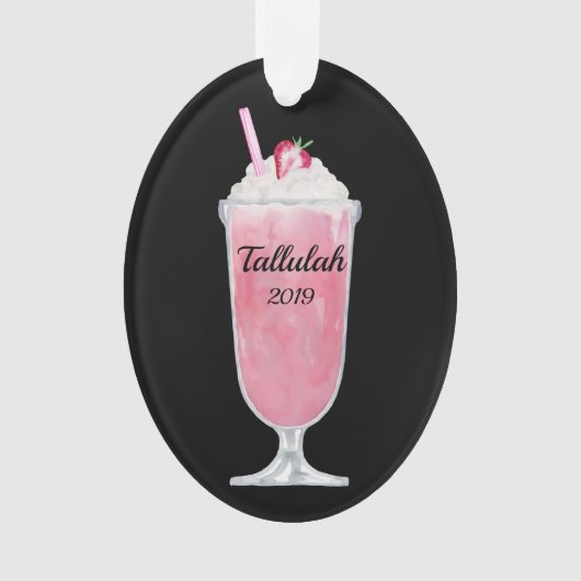 Erdbeeren Eis Creme Soda Personalisiert Ornament (Vorderseite)