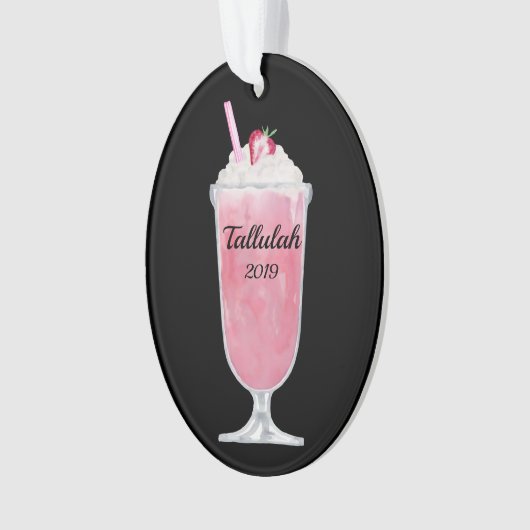 Erdbeeren Eis Creme Soda Personalisiert Ornament (Vorderseite)