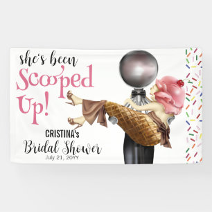 Erdbeeren-Eiscreme-Brautparty Banner