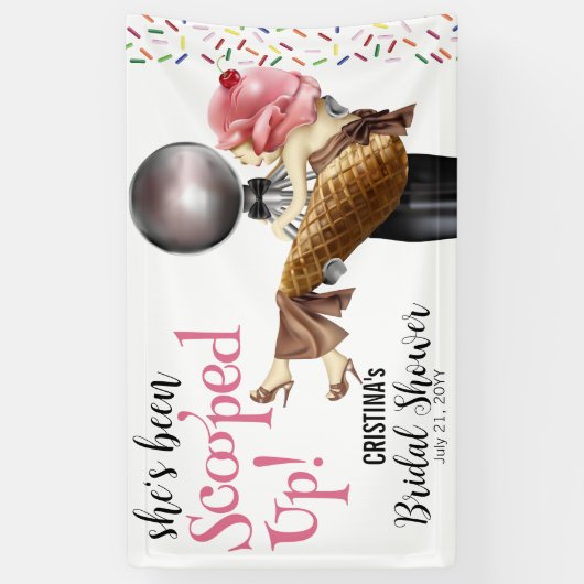 Erdbeeren-Eiscreme-Brautparty Banner (Vertikal)