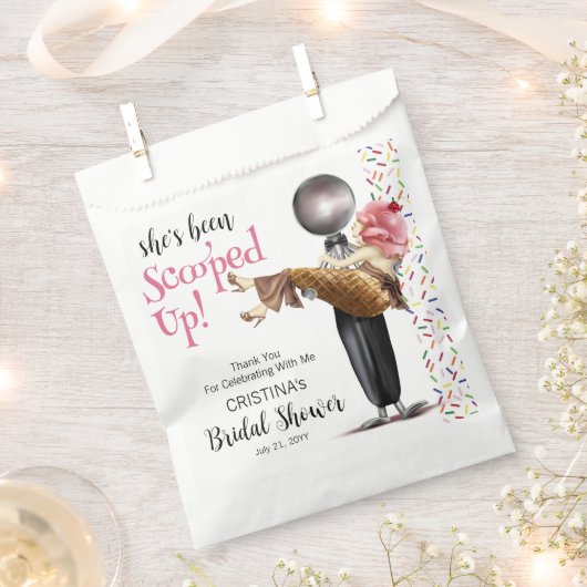 Erdbeeren-Eiscreme-Brautparty Geschenktütchen (Ausgeschnitten)