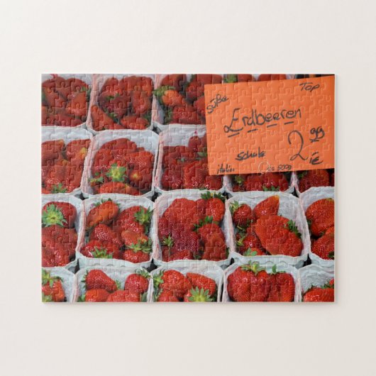 Erdbeeren - Erdbeeren - Deutscher Markt - 11x14 Puzzle (Horizontal)