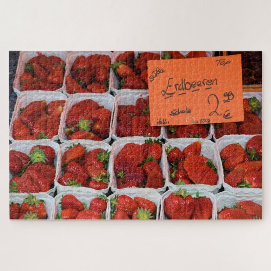 Erdbeeren - Erdbeeren - Münchener Markt - 20x30 Puzzle (Horizontal)
