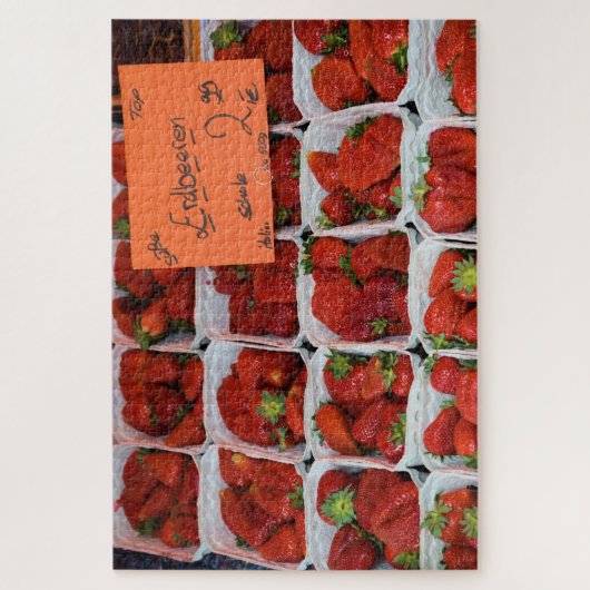 Erdbeeren - Erdbeeren - Münchener Markt - 20x30 Puzzle (Vertikal)