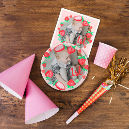 Erdbeeren Erstbeere zum 1. Geburtstag Pappteller