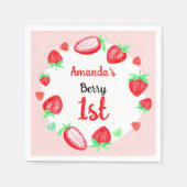 Erdbeeren Erstbeere zum 1. Geburtstag Serviette (Vorderseite)