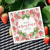 Erdbeeren Erste Geburtstags-Erdbeerparty  Serviette