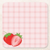 Erdbeeren Erste Geburtstagsfeier  Rechteckiger Pappuntersetzer (Vorderseite)