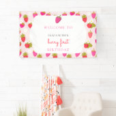 Erdbeeren Erster Geburtstag Willkommen Strawberry Banner (Insitu)