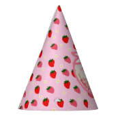 Erdbeeren Erstes Geburtstagsmädchen Erdbeeren Part Partyhütchen (Links)