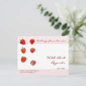 Erdbeeren Fallende rosa Streifen in Bezug auf Post Postkarte (Stehend Vorderseite)