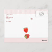 Erdbeeren Fallende rosa Streifen in Bezug auf Post Postkarte (Rückseite)