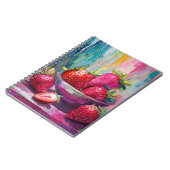 Erdbeeren Farben Moderne Abstrakte Malerei Notizblock (Linke Seite)