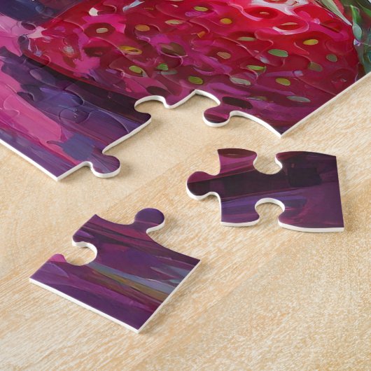 Erdbeeren Farben Moderne Abstrakte Malerei Puzzle (Seite)