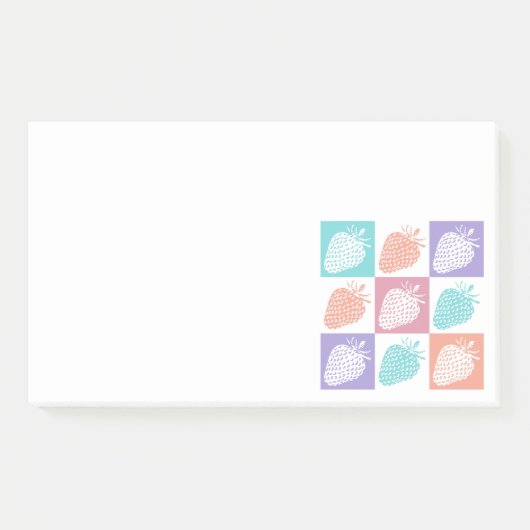 Erdbeeren Farbige Sommer Post-it Klebezettel (Vorderseite)