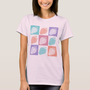Erdbeeren Farbige Sommer T-Shirt
