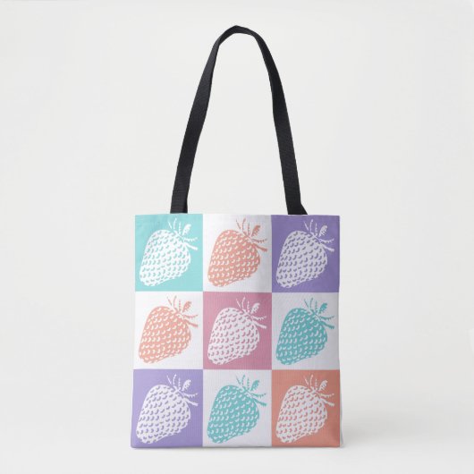 Erdbeeren Farbige Sommer Tasche (Vorderseite)