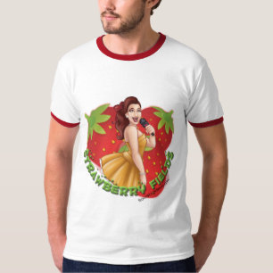 Erdbeeren Felder Cartoon Ringer Shirt