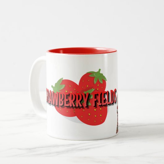 Erdbeeren Fields Kaffee Tasse (Vorderseite Links)