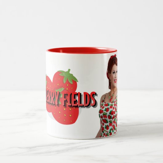 Erdbeeren Fields Kaffee Tasse (Mittel)