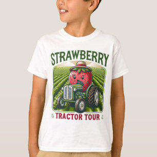 Erdbeeren Fields Tractor Niedliche Bauernhöfe T-Shirt