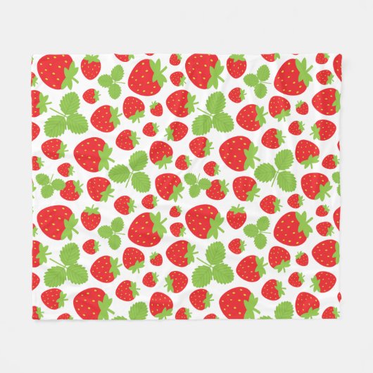 Erdbeeren Fleece Blanket (Vorderseite (Horizontal))