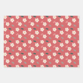 Erdbeeren, Florale und Abstraktes Muster Geschenkpapier Set (Vorderseite 2)