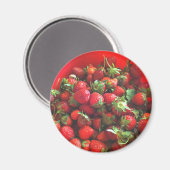 Erdbeeren frisch gepflückte rote Beeren Magnet (Vorderseite/Rückseite)