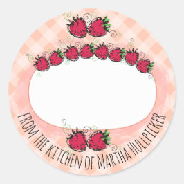 Erdbeeren Früchte aus der Küche Runder Aufkleber