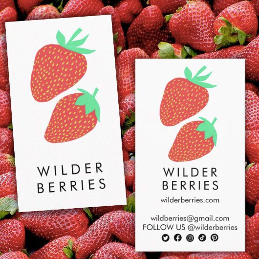 Erdbeeren Fun Frucht Bauer Nutritionist Berries Visitenkarte
