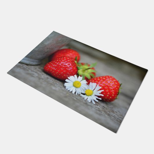 Erdbeeren Fußmatte (Schrägansicht)