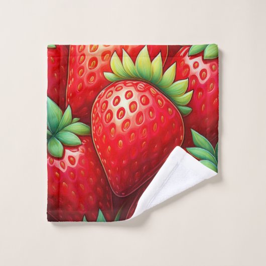 Erdbeeren Galore Badhandtuch Set (Waschlappen)