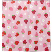 Erdbeeren & Gänseblümchen Duschvorhang (Vorderseite)
