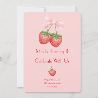Erdbeeren Geburtstag Einladung