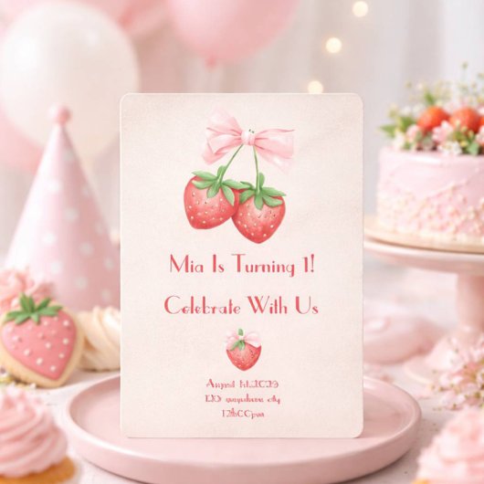 Erdbeeren Geburtstag Einladung