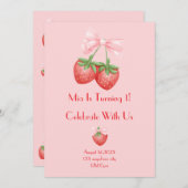 Erdbeeren Geburtstag Einladung (Vorne/Hinten)