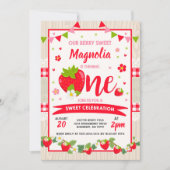 Erdbeeren Geburtstag Einladung Berry Sweet Party (Vorderseite)