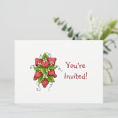 Erdbeeren Geburtstagspartei Einladung (Stehend Vorderseite)