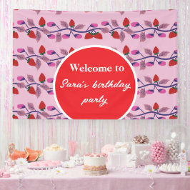 Erdbeeren Geburtstagsparty Banner