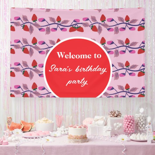 Erdbeeren Geburtstagsparty Banner (Party)