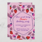 Erdbeeren Geburtstagsparty Einladung (Vorne/Hinten)