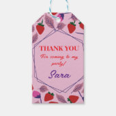 Erdbeeren Geburtstagsparty Geschenkanhänger (Vorderseite)